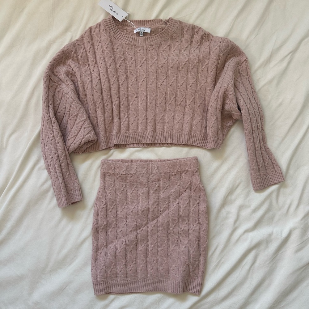 Knit Sweater and Skirt Set
